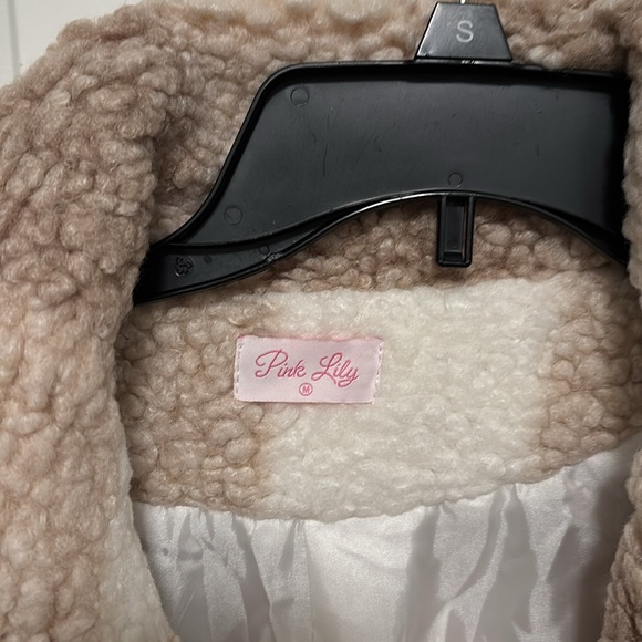 Pink Lily Tan and Cream Plaid Coat - Picture 2 of 8